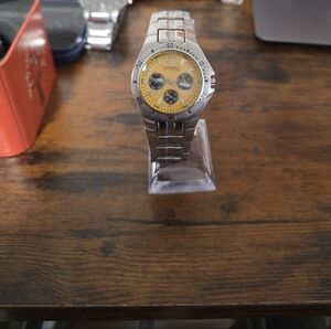 Rare Vintage Style Fossil Men's Two-Tone Silver and Gold Chronograph Watch